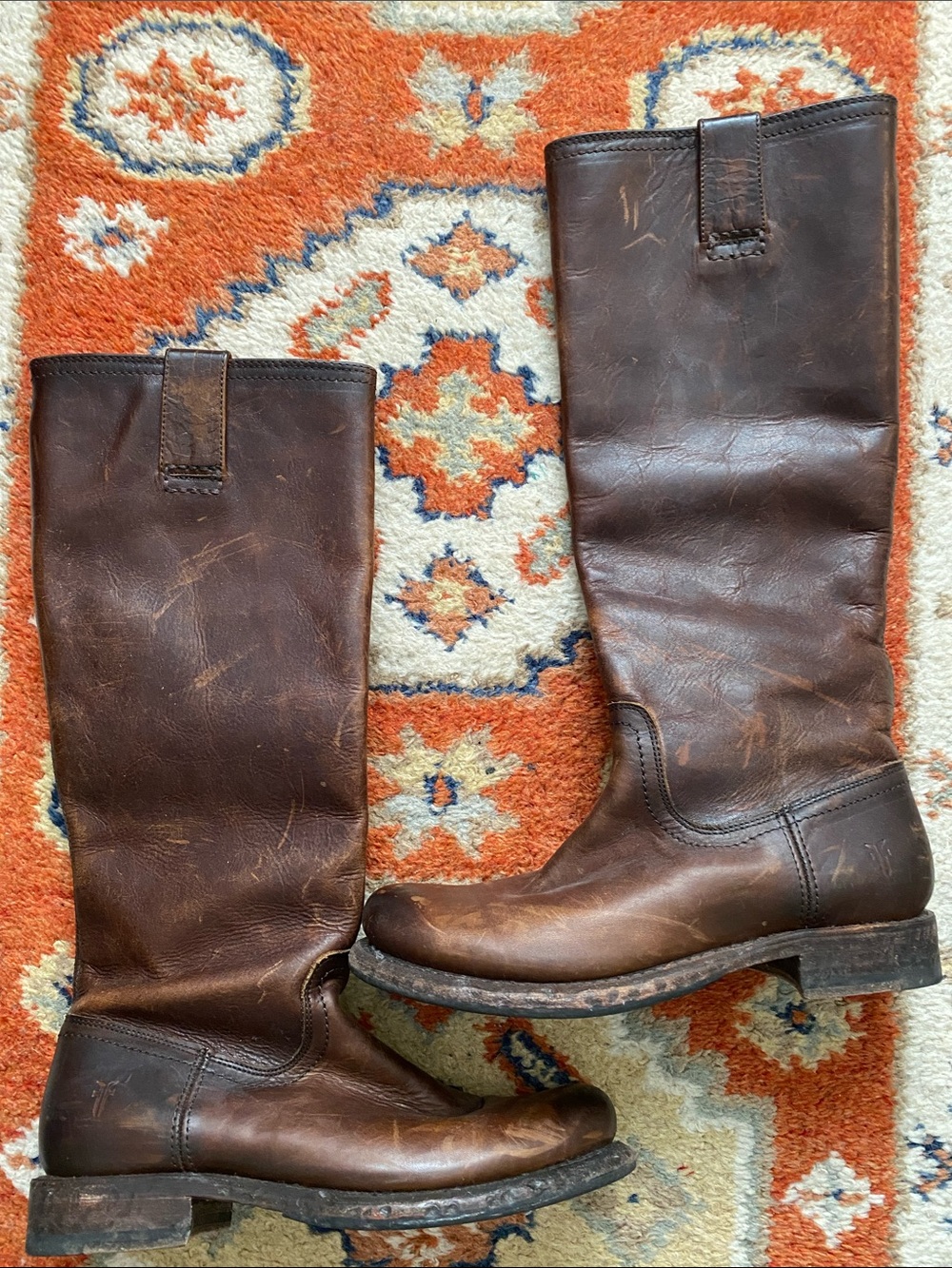 Classic Women's Brown Leather Riding Boots